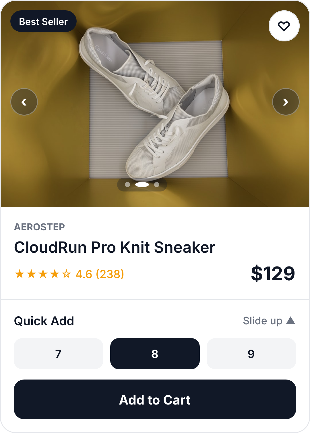 Main shoe product card design